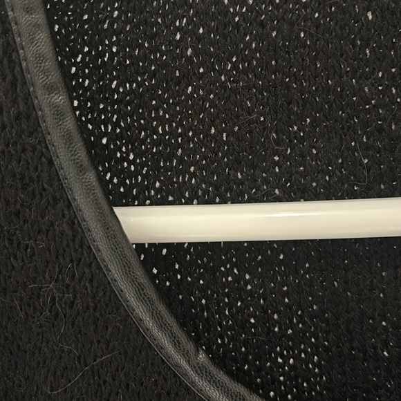 Chico’s sweater .3/4 sleeve,faux leather trim around neckline,sleeves and pocket - Picture 2 of 8